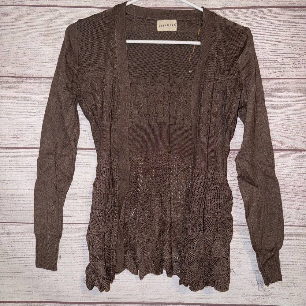 Dreamers Brown Women's Light Weight Cardigan Sweater